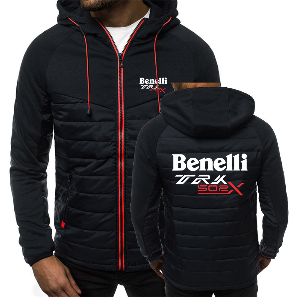 Benelli TRK 502X 2021 새로운 후드 티 패션 프린트 후드 자켓 지퍼 패션 따뜻한 양털 패딩 남성 인기 긴 소매 코트